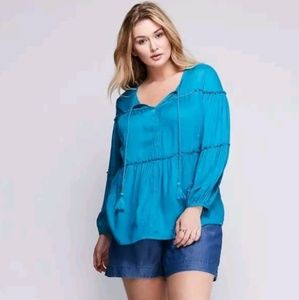 NWOT! LANE BRYANT TURQUOISE PEASANT TUNIC